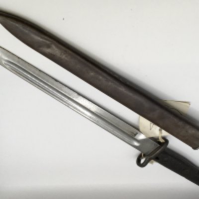Two late 19th Century stick bayonets one possible Russian with serial number K 3589. Lenght 54cm. NO RESERVE