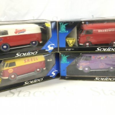 4 Boxed Solido Volkswagen Vans. 1/18 Scale.