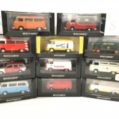 A Collection of z boxed Minichamps Volkswagen Vehicles. 1/43 Scale.