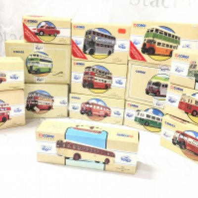 A Collection Of Boxed Corgi Classic Buses.