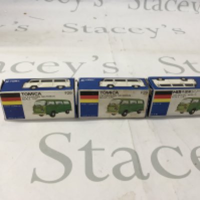 3x boxed Tomica diecast Volkswagen micro us. F29. No reserve