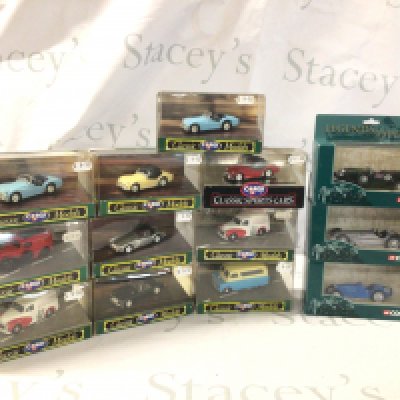 A collection of boxed Corgi diecast model cars mostly in the Classic series but includes Legends of Speed series.