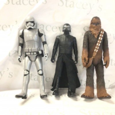 A group of three 20 inch Jakks Star Wars figures featuring Kylo Ren..Chewbacca and Captain Phasna no weapons.