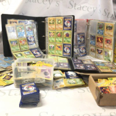 A large collection of vintage Pok&eacute;mon cards, some mounted in albums otherwise loose.