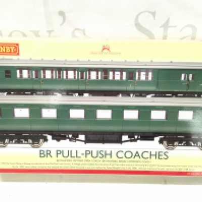 A Boxed Hornby 00 Gauge BR Pull-Push Coaches. #R4534B.