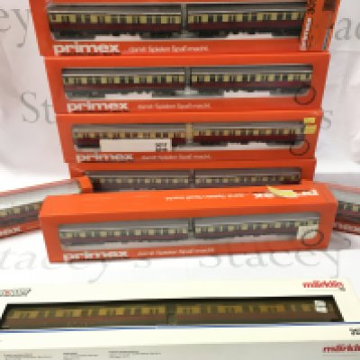 A Collection Of Boxed H0 Gauge Primex And Marklin Rail Cars And Coaches