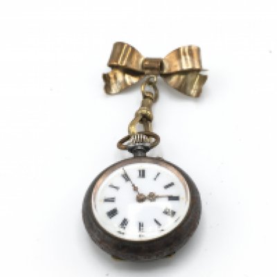 A vintage fob watch with enamel face not seen running. Approximately 26mm case. Postage B