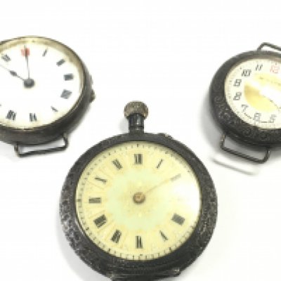 Three silver hallmarked cased watches , postage category A