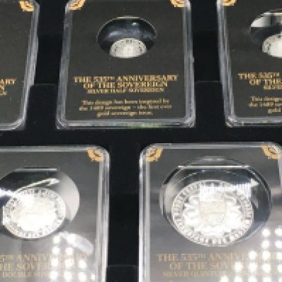 Silver Sovereign five coin set. Postage B