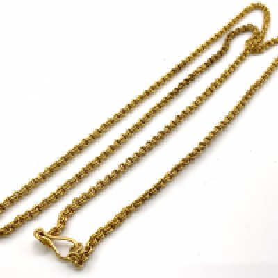 An eastern high ct gold chain, 58cm. 14.48g (A)