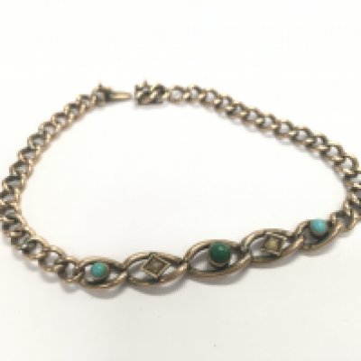 An Edwardian 9ct gold bracelet set with stones, Approx 7 grams