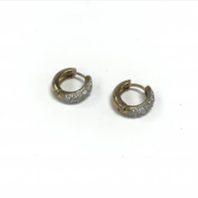 A pair of 9ct gold hoops, approx weight 3.74 grams.