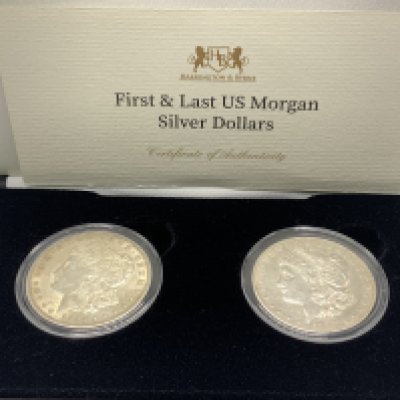 First and Last US Morgan silver dollars, 1878 (San Francisco mint) -1924
