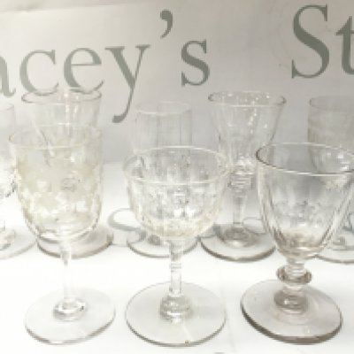 A collection of 19th century and later drinking glasses. Some small chips, This lot cannot be posted NO RESERVE