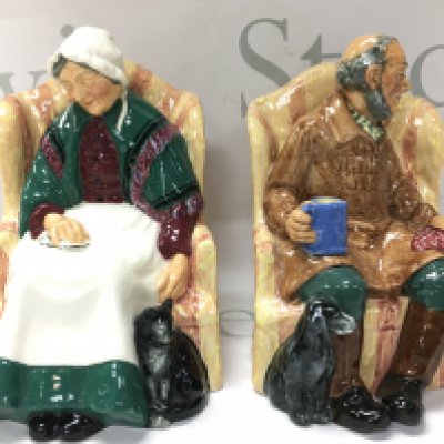 A pair of Royal Doulton figures , Uncle Ned and Forty Winks . No obvious damage or restoration NO RESERVE