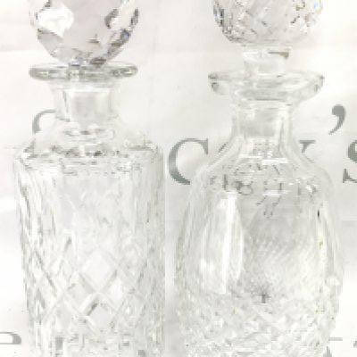 Two quality cut glass decanters , 27cm tall. This lot cannot be posted
