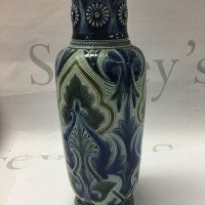 A Doulton Lambeth vase decorated with floral design by Edith Lupton 23 cm