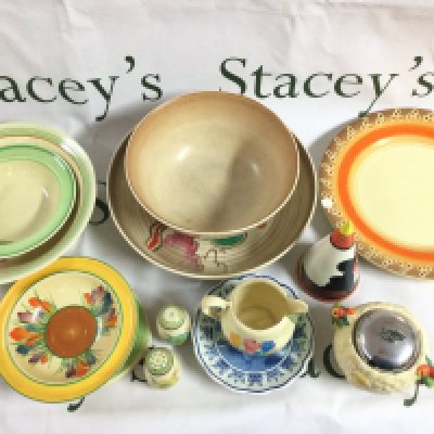 Clarice cliff including dishes, bowls, jugs etc. Delft dish.. this lot cannot be posted