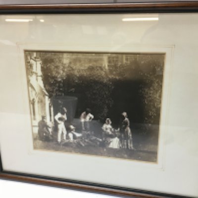 A Framed William Henry Fox Talbot photograph titled Fruit and Vegetable sellers dated 1842. Frame dimensions 37x29cm This lot cannot be posted NO RESERVE