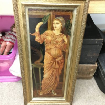 An oil on board by K T Jackson after Sir Edward Burne - Jones Sibylla Delphica in original frame. Manchester art gallery 1901