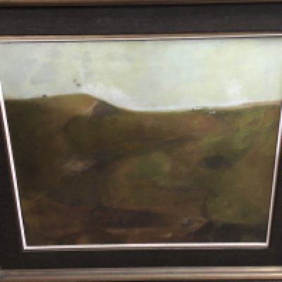 An oil painting by Scottish artist John Alexander Halliday (1933-2021) titled Prohibited Area. Frame Dimensions 97x85cm