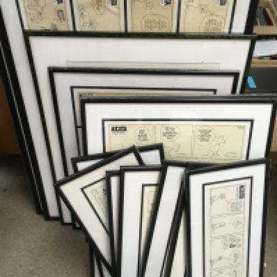19 various framed Augusta by Angus McGill and Dominic Poelsma storyboards. Also including a Hubert Clerissi 1923 Monaco Cote d Azur Monte Carlo print