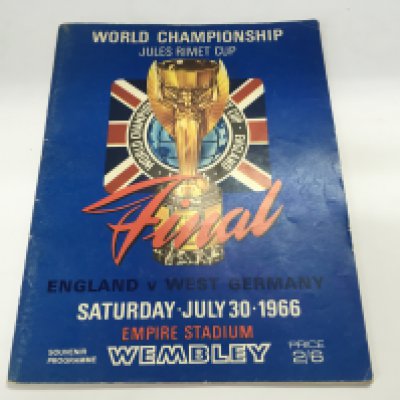 A 1966 World Cup programme. Overall nice condition with small amount of rust at staples.