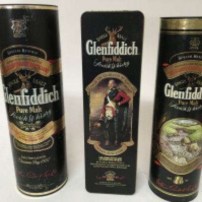 Three Bottles of Glenfiddich Pure Malt Whisky two 70cl one litre (3)
