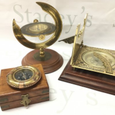 3 Brass Compasses. (3).