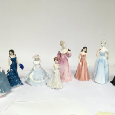 A Collection of Coalport lady figures including Debutante, Affection, December, Emma etc. this lot cannot be posted