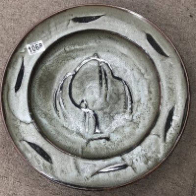 A David Leach willow charger. 42cm