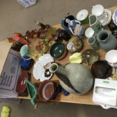 A large collection of ceramics and glass ware including Royal Doulton and Carlton etc. Postage D