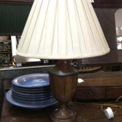 A wooden table lamp, 58cm tall. This lot cannot be posted. NO RESERVE