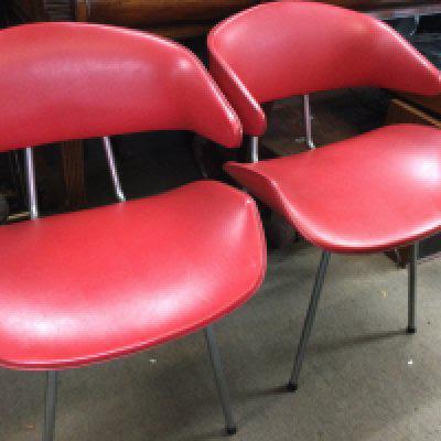 A set of four modern design chairs with tapering chrome legs . NO RESERVE
