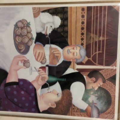 A signed Limited Edition Beryl Cook print 144/650 " Dining in Paris"