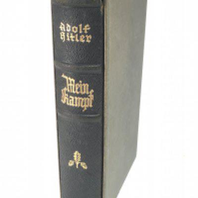 A first edition copy of Mein Kampf by Adolf Hitler. Central publishing house of the NSDAP, Franz Eher Nachfolger Munich 1939. Postage category B