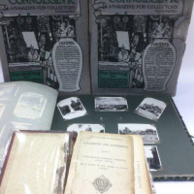 A box of Edwardian Connoisseur magazines, a photograph album and a Mrs Beeton book of household amusements and enjoyments. Shipping category C. NO RESERVE