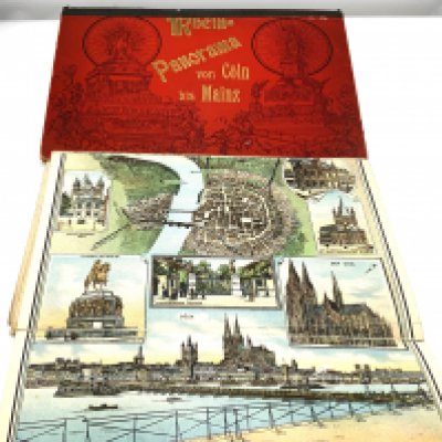 A vintage German pull out view of The Rhein. (A) NO RESERVE