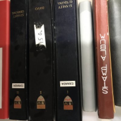 Seven albums containing an interesting collection of Canadian stamps