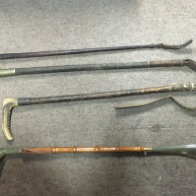 A Collection of riding crops including one dated 1905. 44 to 60cm long Approx. Postage category C