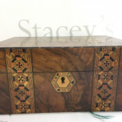 A Victorian Tombridge work box. Postage category C