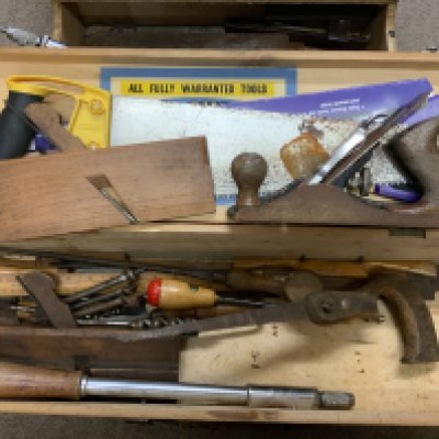a mixed collection of carpentry tools etc.
