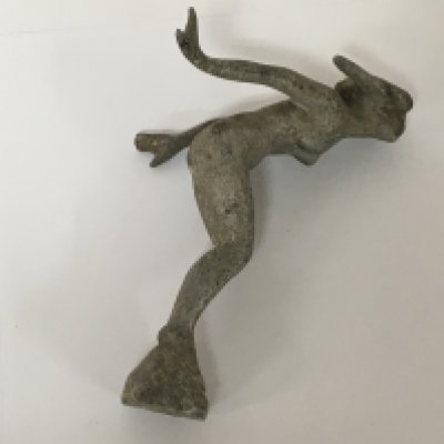 A Vintage cast aluminium car mascot in the form of a naked woman. NO RESERVE