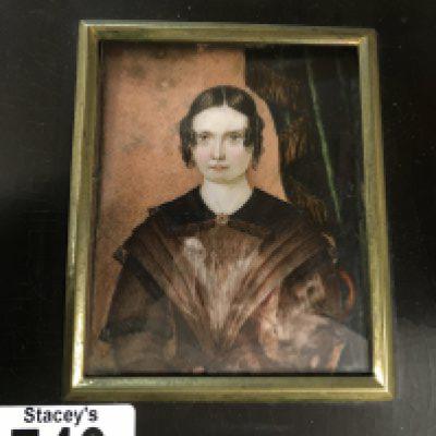 A 19th century miniature by Mary Smith depicting Miss Bush