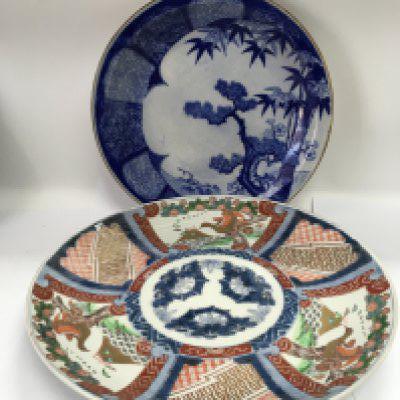 A Chinese export porcelain blue and white plate, blue and white ginger jar (no cover) and other ceramics. Shipping category D. NO RESERVE