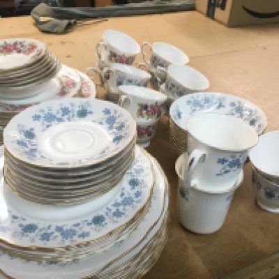 Colclough porcelain tea sets including plates, cups, saucers etc. This lot cannot be posted. NO RESERVE