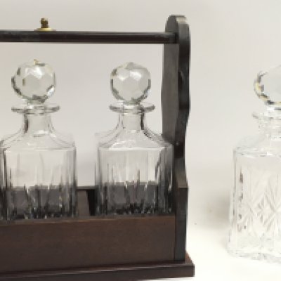 Cut glass decanters, this lot cannot be posted
