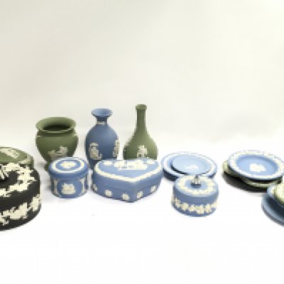 A Collection of various Wedgwood including dishes, containers and vases. This lot cannot be posted