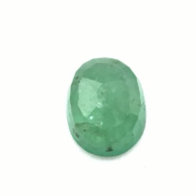 A single unmounted oval-cut 1.35ct emerald. Postage category a