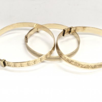 9ct metal core and rolled gold bracelets. Postage category a